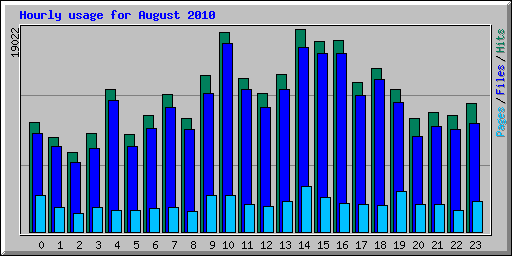 Hourly usage for August 2010