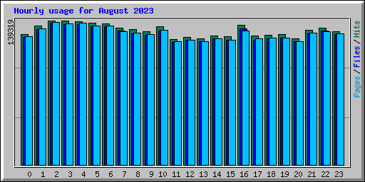 Hourly usage for August 2023